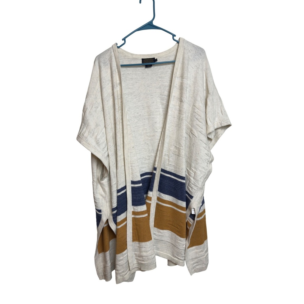 Pendleton Pima Cotton Poncho Open Front Cardigan Women's Med Southwest Boho